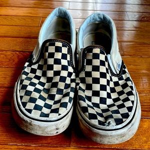 Checkered Vans Slip-ons